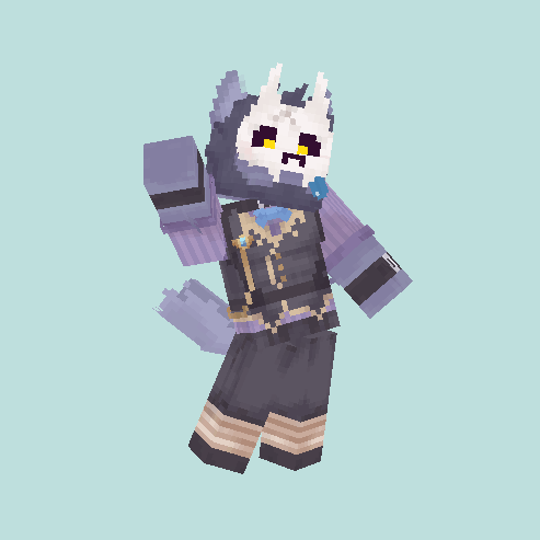 a spinning gif of a modded minecraft skin.