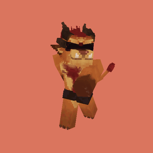 a spinning gif of a modded minecraft skin.