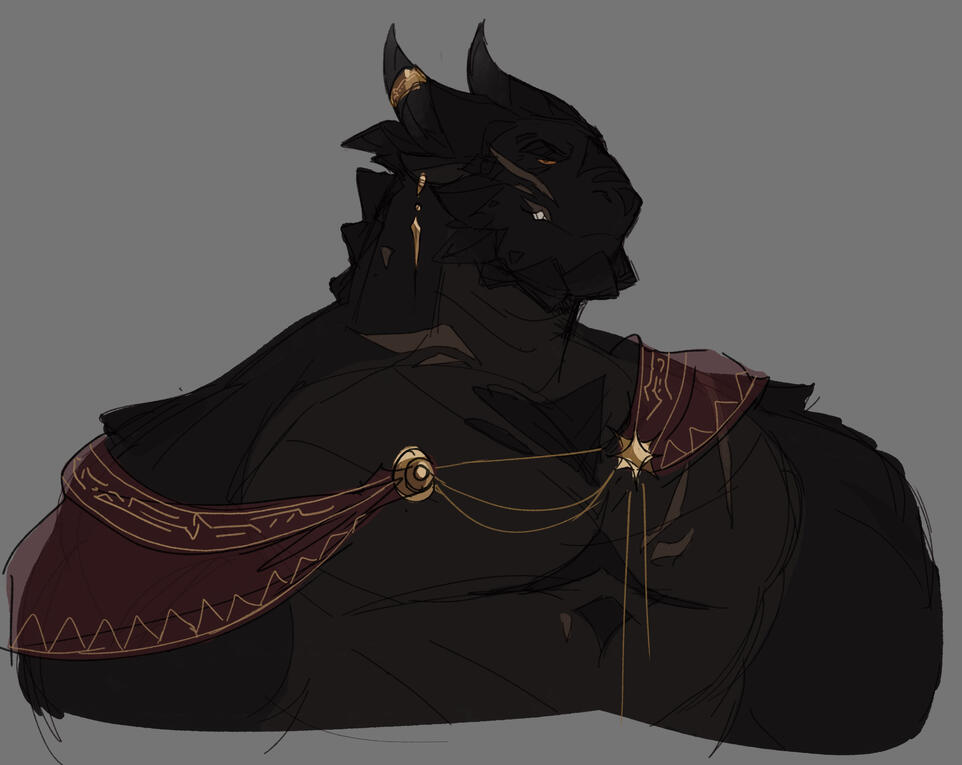 A bust of a dragon. A bust of a dragon.